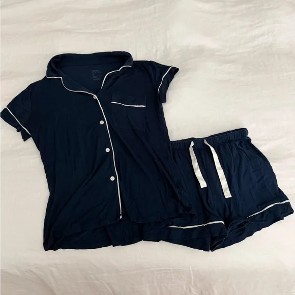 Stars Above Navy Pajama Set with White Accents - Picture 1 of 2